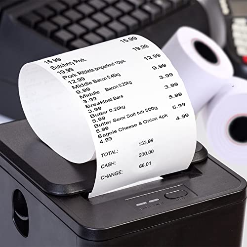 RyhamPaper Thermal Receipt Paper 2 1/4" x 165' - 50 Rolls for POS, Credit Card, Cash Register Printers