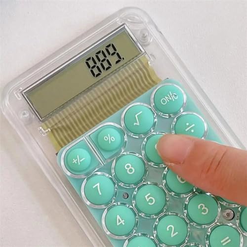 DUYHBAWRS Calculator 8-bit Display Silent Widescreen Mini Calculator Student Portable Transparent Electronic Calculator for Daily