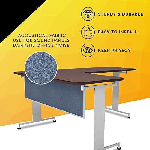OBEX Acoustic Table Mounted Modesty Desk Privacy & Sound Absorbing Panel for Office Cubicles, 24" x 72", Twilight