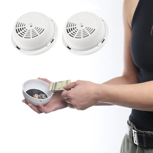 Stinger Decorative Fake Smoke Alarm Secret Safe Box with Hidden Compartment, Hidden Storage Security Solution, to Conceal and stash Jewelry, Cash, Watch, Coins, Car Keys (2 Packs)