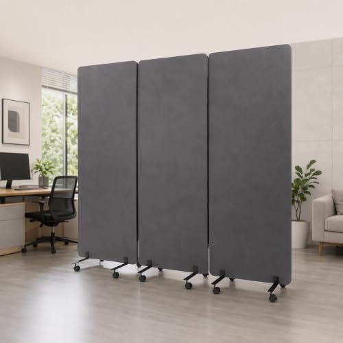 3 Panel Acoustic Soundproof Room Divider, Foldable Office Partitions