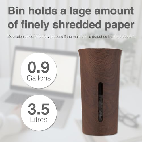 Asmix B06W Paper Shredder for Home use Office, Wood Compact Design, 2 Sheet Crosscut Paper, 10 Mins Running Time 14.7" × 7.2" × 3.7"