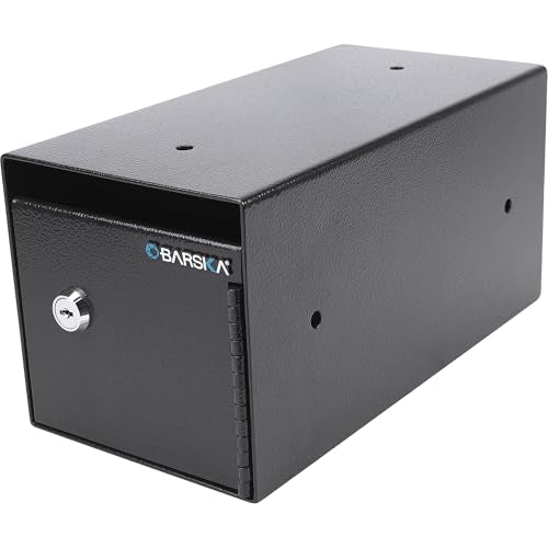 Barska AX13676 Single Key Depository Drop Safe Lock Box for Cash, Receipts and Keys,Black