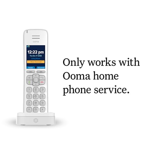 Ooma HD3 White Cordless Phone Handset with HD Voice Quality