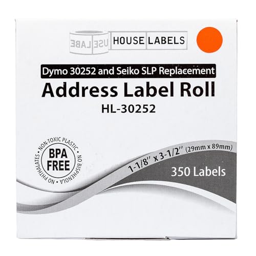 HouseLabels Compatible with Dymo 30252 Labels, Color Combo, 1-1/8" x 3-1/2"