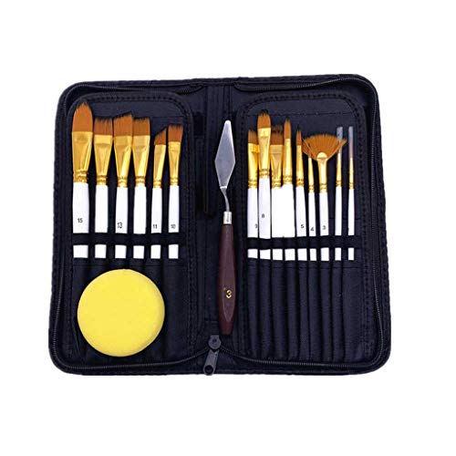 HBJWOV 15Pcs Artist Painting Brush Set Wood Handles Paint Brushes Hair with Free Painting Body Paint Acrylics Oil Painting