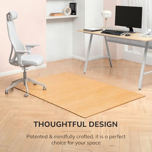 Anji Mountain 72" x 48" Bamboo Office Chair Mat for Carpet & Hardwood Floor
