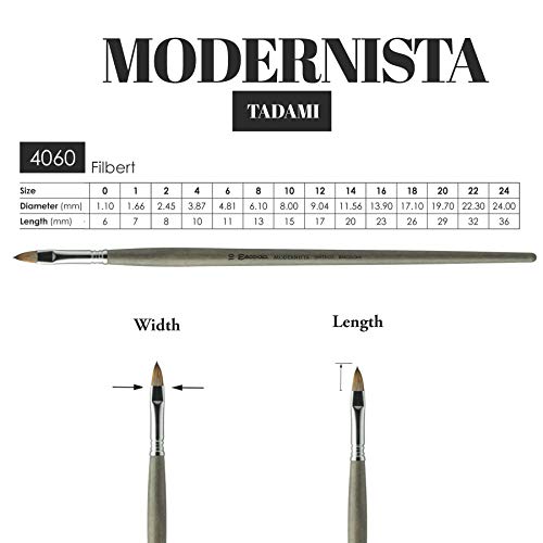 Escoda Modernista Series Artist Oil & Acrylic Long Handle Paint Brush, Size 18, Filbert