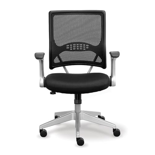NBF Collection Ergonomic Office Desk Chair with Memory Foam Seat - Ergonomic Home Desk Chairs with Wheels and Armrest - 24.75" D x 28" W x 43.5" H, Black