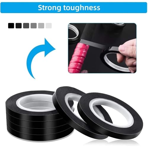 Anenog White Board Tape 10Pcs 50M Black Film High Temperature Resistant Shading Waterproof Tape Graphic Whiteboard Electrical Marking Tape for Office(5mmx50m)