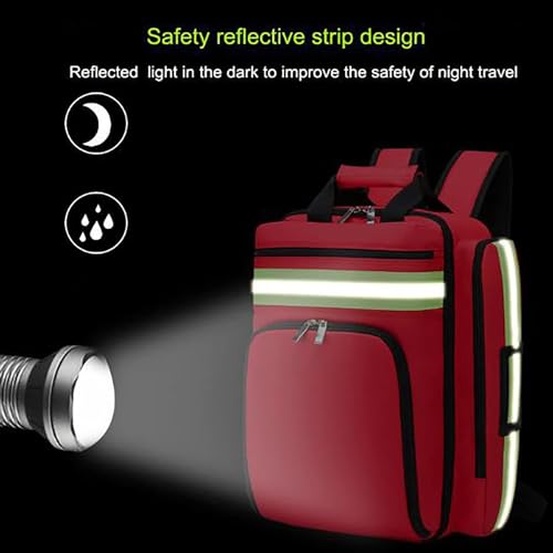 YUSIWOAL First Aid Kit Bag, Medical Emergency Bag, Reflective Design at Night, for EMT, Nurses, Tactical Medics, Home Care,Green(Green)
