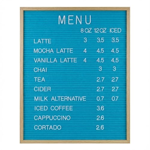 24 x 30 Inch Blue Felt Letter Board for Menus and Price Displays