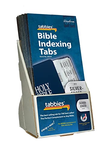 Tabbies Silver-Edged Laminated Bible Tabs, 20-Pack Display, 1x1/4in