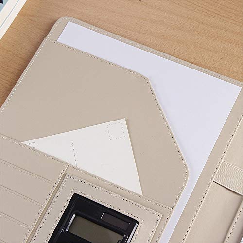 NIKAIDD Conference Folder File Storage Box Business Card Holder A4 Size Clipboard Executive Business Meeting Folder Briefcase Box 4 Colors Business Document Bag (Brown 32.5x24.5cm)