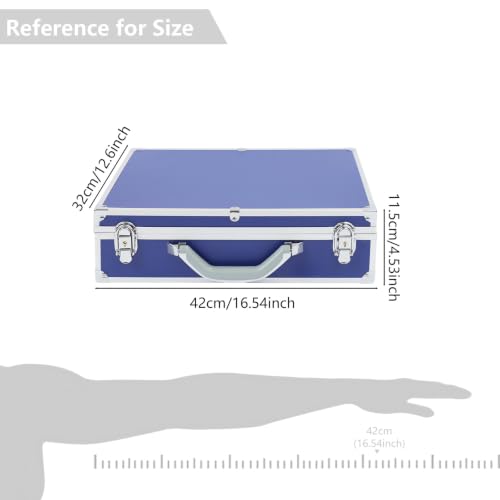 Coin Collection Aluminum Alloy Blue Box Holds 100 Slabs with Lock