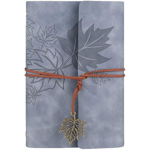 Zxarunas us School Supplies Leather Loose-Leaf Notebook Bandage Maple Leaf Book Portable Account Book Diary Notebook Suitable for Travel Records Office Office Gifts
