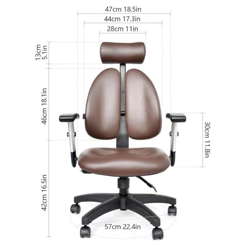 Executive Office Chair, Swivel Adjustable Swivel Office Desk Chair with Armrests Lumbar Support Desk Ergonomic Chair Executive Chair Boss Chair Reclining Learning Chair Home Office Chair ( Color : Bro