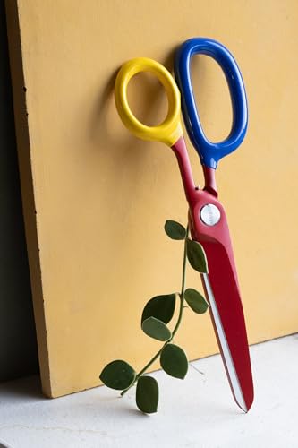 Craighill Chroma Scissors - 8.5” Heavy Duty Stainless Steel All Purpose Scissors for Office Supplies, Crafts & Home, Ultra Sharp, Comfort Grip Handles (Red)
