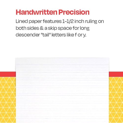 School Smart Primary Chart Paper, Skip-A-Line, 24 x 32 Inches, White, 500 Sheets