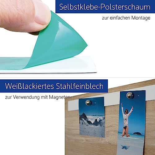MAUL Ferroband, self-Adhesive Magnetic Wire wall Rail, White, White, 6212002