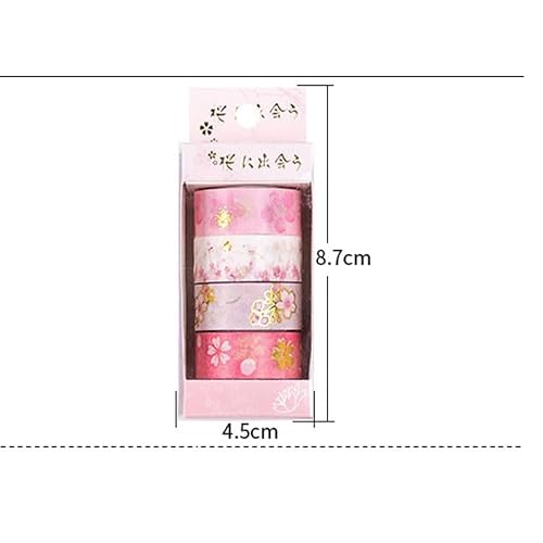 UOHLCX Starry Sky Cherry Blossoms Washi Tape Set Adhesive DIY Scrapbooking Sticker Label