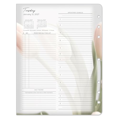 FranklinCovey - Blooms Two Page Per Day Ring-Bound Planner (Monarch, Jan 2027 - Dec 2027)