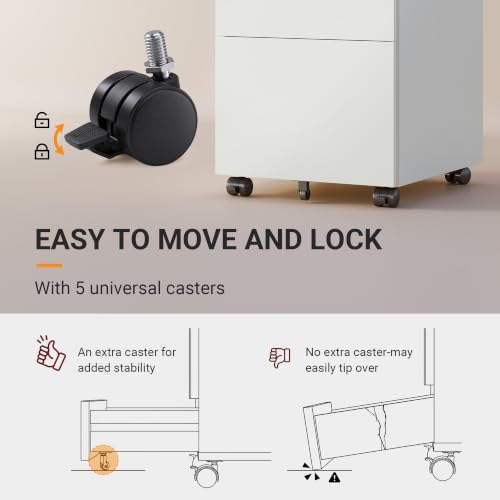 DEVAISE 3 Drawer File Cabinet with Combination Lock, Fully Assembled