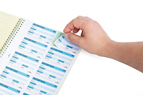 Durable Visitor Book 100 - Elegant Leather Look Finish for Professional Use - Includes 100 Perforated 90 x 60 mm Badge Inserts - GDPR Compliant Visitor Management