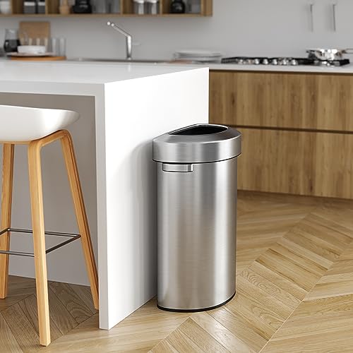 iTouchless 23 Gallon Slim Open Top Stainless Steel Trash Can/Recycle Bin