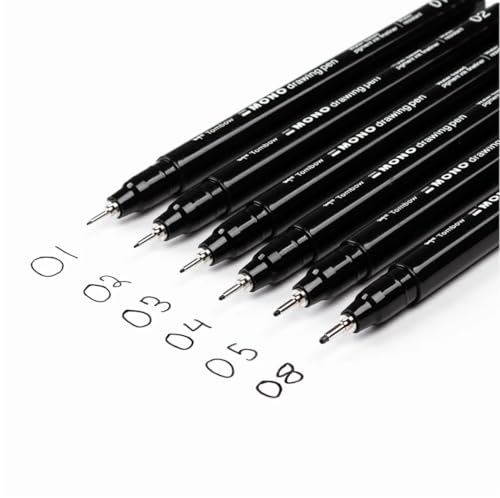 Tombow Fudenosuke Journal Writing Kit: 160 Page Dot Grid Linen Cover Journal, Fudenosuke Colors Brush Pen 10 Pack, Mono Drawing Pen Color 8 Pack, Mono Drawing Pen Black 6 Pack (Progressive Tip Sizes), Mono Air Correction Tape