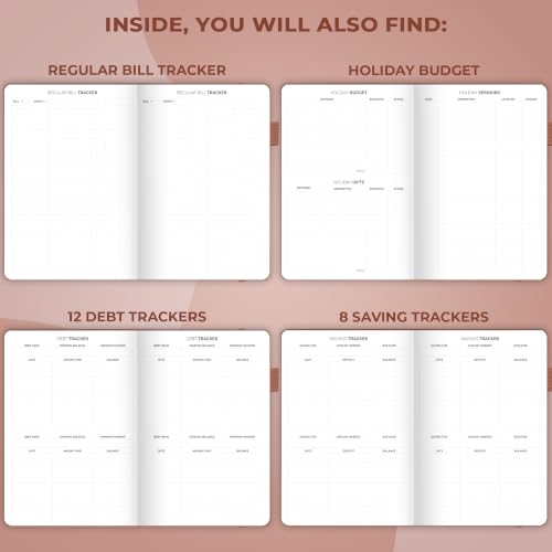 Clever Fox Budget Planner, Monthly Bill Tracker Book 8.3"x11" Brown