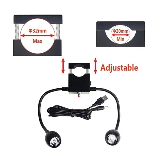 Microscope Accessories Kit 6W 6500K Microscope USB Dual LED Adjustable Spot Light Lamp Industry Stereo Digital Camera Microscope Slides