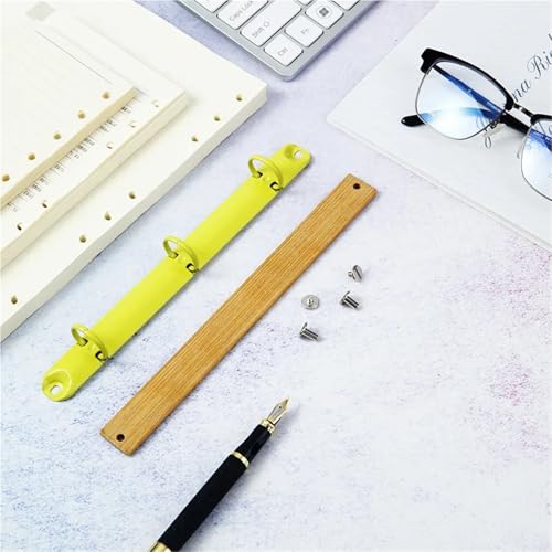 Ring Clips 10PCS A4 A7 Color Binder with Backboard DIY Notebook Metal Accessories Hole Clip Loose-Leaf Binding Rings Mini(Yellow,A7)