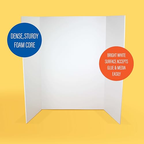 Flipside Products 36” x 48” Foam Project Boards for Presentations, Science Fair, School Projects, Event Displays and Trifold Picture Board - White 3/16" Thick - 10 Pack