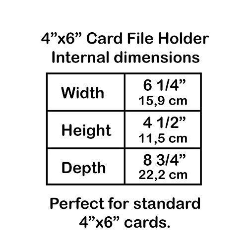 Acrimet 4 x 6 Card File Holder Organizer Box Metal Base Heavy Duty (AZ Index Cards and Divider Included) (Purple Color with Clear Crystal Plastic Lid Cover)