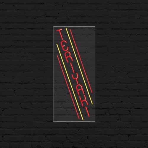 LED Flex Neon Teriyaki Sign for Business Displays | Electronic Light Up Sign for Retail Businesses | 32"W x 13"H x 1"D