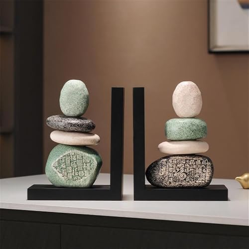Bookends Ceramic Bookends for Shelves, Large for Heavy Books, Duty Book Stopper for CD Movies Bookend Support