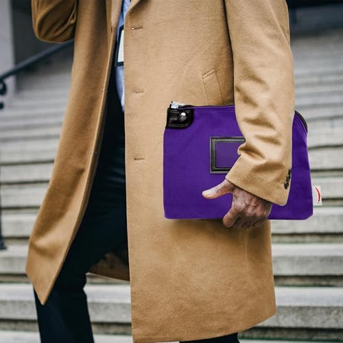 Cardinal bag supplies Locking Canvas Cash Bag, Purple, 9 x 12 Inch