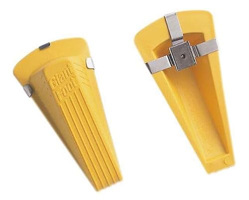 Giant Foot Magnetic Doorstop, No-Slip Rubber Wedge, 3-1/2w x 6-3/4d x 2h, Yellow, Sold as 1 Each, 12PACK, Total 12 Each