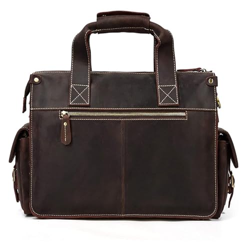 Handbag Business Briefcase 13.3inch Laptop Bag Vintage Travel Shoulder Bag Messenger Bag (A)