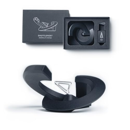 Novium Shuttleport Space-Themed Magnetic Clip Holder That Makes Clip Hover - Unique Office Desk Decor For Space Lovers (Standard Version)