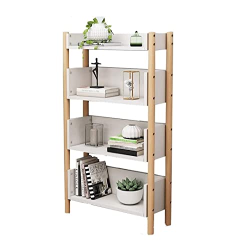 Modern Bookshelf Simple Bookshelf Floor-Standing Book Storage Organizer Bookcase Rack Living Room Balcony Floor Shelf School Book Shelves Books Holder Organizer (Color : White, Size : 4 Tiers)