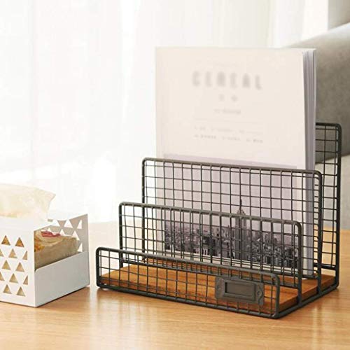 AFPSDLFJDLS Document Organizer - Decorative Metal Farmhouse Magazine Holder and Organizer Bin - Standing Rack for Magazines, Books, Newspapers,(D)