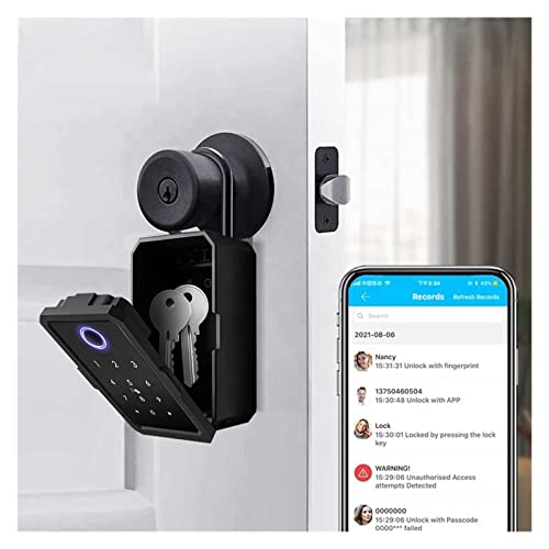 HGIYA Key Lock Box Safe Storage Waterproof Organizer Secret Cabinet Outdoor,Smart with Remote Access Metal for Hider Finrprint Digital Code App Security