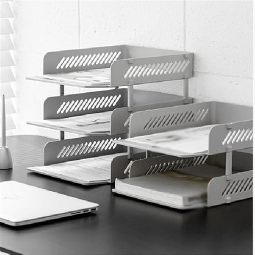 3 Trays Paper Organizer Letter Tray Desk File, Sorter for Office Convenient(White)