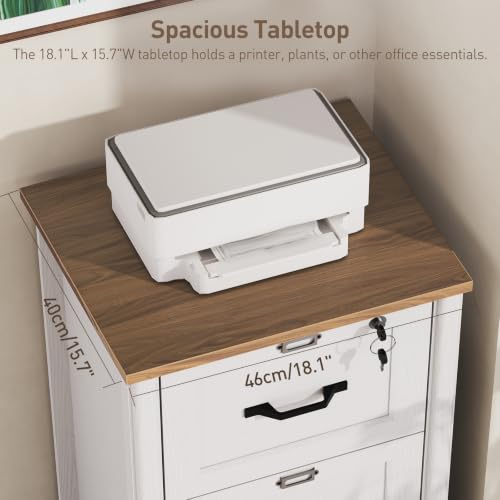 RALGEND 3‑Drawer File Cabinet with Lock, Tall File Cabinet for Home Office