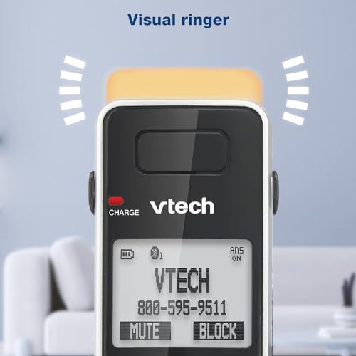 VTech IS8151-3 Super Long Range 3 Handset DECT 6.0 Cordless Phone for Home with Answering Machine, 2300 ft Range, Call Blocking, Bluetooth, Headset Jack, Power Backup, Intercom, Expandable to 12 HS