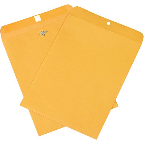 Tape Logic TLEN1004 Clasp Envelopes, 9" x 12", Kraft (Pack of 500)