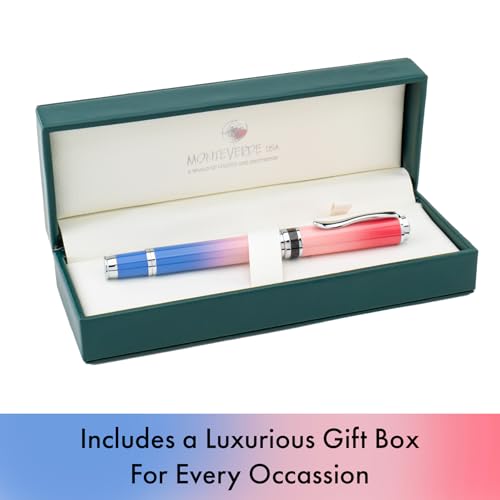 Monteverde USA Innova Ombre Fusion Charm (Violet/Pink/Magenta Gradient Finish) Fountain Pen - Stub Nib, Refillable, Gift Case, Luxury Pen