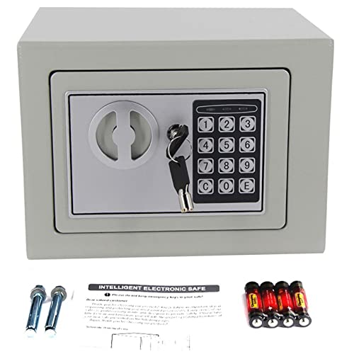TBLOTYD Safes Safe Deposit Box Small Safe Key Wall Safe Bedside Cabinet with Lock Password Safe 17X23X17Cm